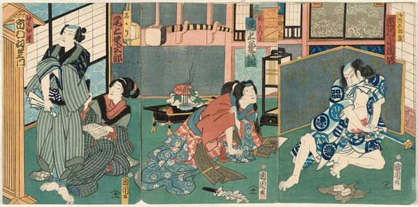 Toyohara Kunichika: Actors Ichikawa Kodanji, Onoe Eijirô, Onoe Eizaburô, and Ichimura Uzaemon - Museum of Fine Arts