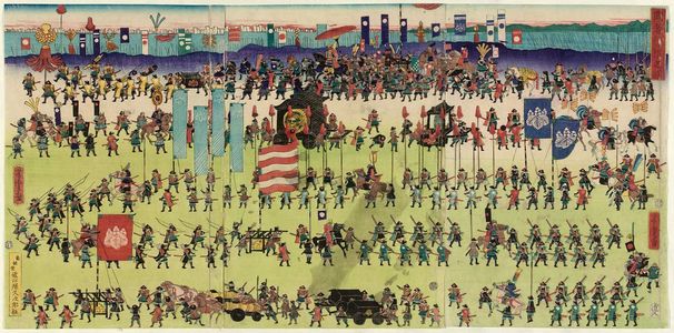 Utagawa Yoshitora: Procession of Warriors (Musha gyoretsu no zu) - Museum of Fine Arts