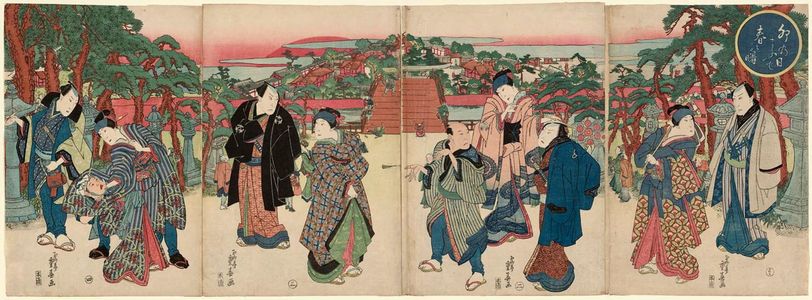Ryûsai Shigeharu: Spring Dawn, a Shrine Visit on the Day of the Hare (Unohi môde haru no akebono) - Museum of Fine Arts