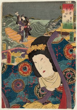 Utagawa Kunisada: No. 12, Suma: Actor Onoe Kikujirô II, from the series Fifty-four Chapters of Edo Purple (Edo murasaki gojûyo-jô) - Museum of Fine Arts