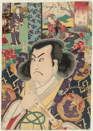 歌川国貞: No. 28, Nowaki: Actor Arashi Hinasuke IV, from the series Fifty-four Chapters of Edo Purple (Edo murasaki gojûyo-jô) - ボストン美術館