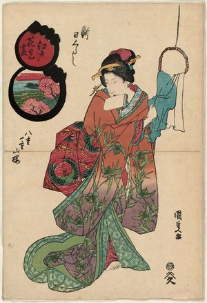 Utagawa Kunisada: Shin Higurashi, from the series Cherry-blossom Viewing Spots in Edo (Edo hanami tsukushi) - Museum of Fine Arts