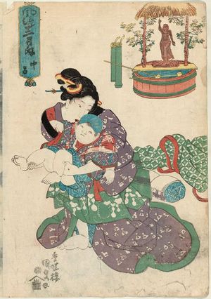 Japanese Print "The Fourth Month (Chûro), from the series Fashionable Twelve Months (Fûryû jûni tsuki no uchi)" by Utagawa Kunisada, 歌川国貞 (Utagawa Kunisada I (Toyokuni III))