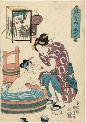 Utagawa Kunisada, 歌川国貞 (Utagawa Kunisada I (Toyokuni III))による浮世絵「The Sixth Month (Minazuki), from the series Fashionable Twelve Months (Fûryû jûni tsuki no uchi)」