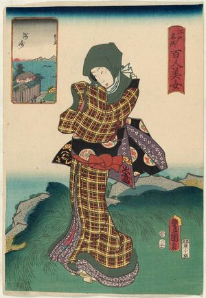 Utagawa Kunisada: Susaki, from the series One Hundred Beautiful Women at Famous Places in Edo (Edo meisho hyakunin bijo) - Museum of Fine Arts
