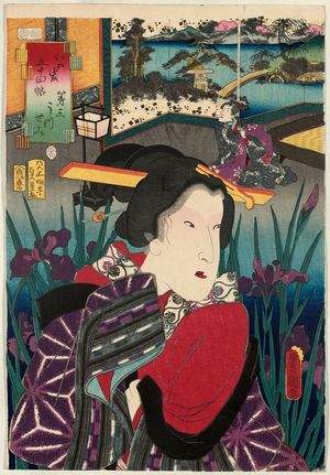 歌川国貞: No. 3, Utsusemi: Actor Segawa Kikunojô III, from the series Fifty-four Chapters of Edo Purple (Edo murasaki gojûyo-jô) - ボストン美術館