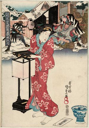Utagawa Kunisada: Act XI (Jûichidanme), from the series Matched Pictures for The Storehouse of Loyal Retainers (Ekyôdai Chûshingura) - Museum of Fine Arts