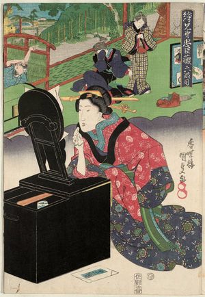 Utagawa Kunisada: Act VI (Rokudanme), from the series Matched Pictures for The Storehouse of Loyal Retainers (Ekyôdai Chûshingura) - Museum of Fine Arts