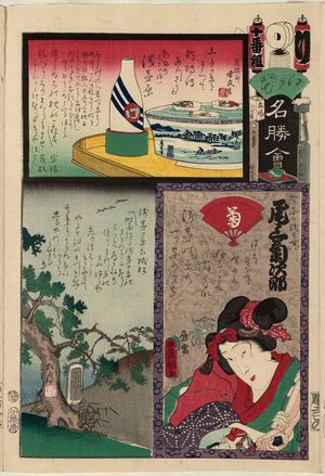 歌川国貞: Asajigahara, from the series Flowers of Edo and Views of Famous Places (Edo no hana meishô-e) - ボストン美術館