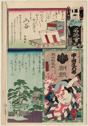 歌川国貞: Iriya: Actor Nakayama Bungorô, from the series Flowers of Edo and Views of Famous Places (Edo no hana meishô-e) - ボストン美術館