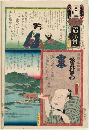Utagawa Kunisada: Ikenohata: Actor Bandô Matsuemon, from the series Flowers of Edo and Views of Famous Places (Edo no hana meishô-e) - Museum of Fine Arts