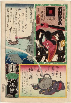 歌川国貞: Sode no ura, from the series Flowers of Edo and Views of Famous Places (Edo no hana meishô-e) - ボストン美術館
