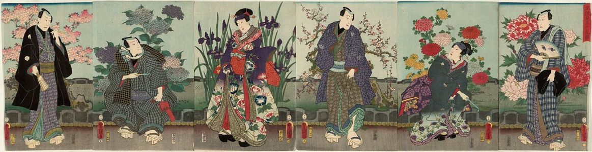 Utagawa Kunisada: A Fashionable Imaginary Selection of Six Flowers (Fûryû mitate rokkasen): Actors - Museum of Fine Arts