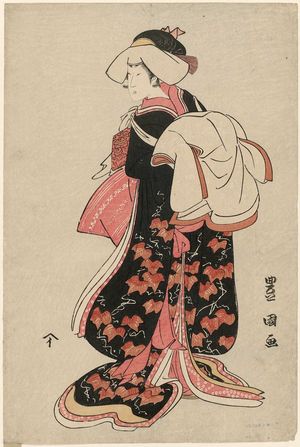 歌川豊国: Actor Segawa Kikunojô III as a Woman Holding a Baby - ボストン美術館