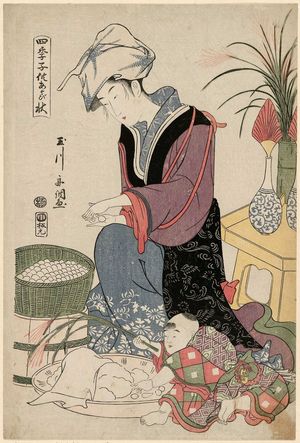 Tamagawa Shucho: Fall (Aki), from the series Children's Pleasures of the Four Seasons (Shiki Kodomo asobi) - Museum of Fine Arts