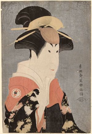 東洲斎写楽: Actor Segawa Tomisaburô II as Yadorigi, Wife of Ôgishi Kurando - ボストン美術館