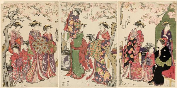 Torii Kiyonaga: Courtesans Viewing Cherry Blossoms - Museum of Fine Arts