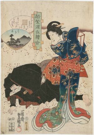 Utagawa Kunisada: Hahakigi, from the series Young Murasaki's Contest of Genji Pictures (Wakamurasaki Genji-e awase) - Museum of Fine Arts
