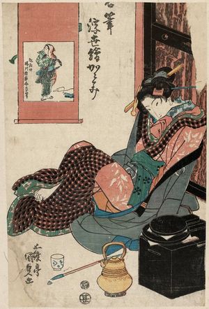 Japanese Print "Ukiyo-e katami (?)" by Utagawa Kunisada, 歌川国貞 (Utagawa Kunisada I (Toyokuni III))