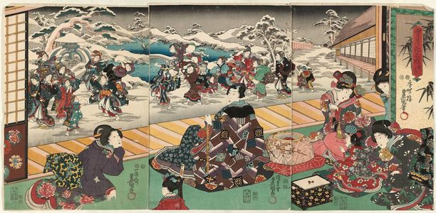 Utagawa Kunisada: Snow (Yuki), from the series Snow, Moon, and Flowers (Setsugekka no uchi) - Museum of Fine Arts