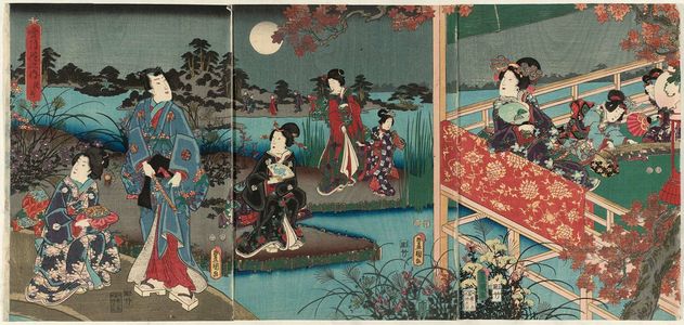 Utagawa Kunisada: Moon (Tsuki), from the series Snow, Moon and Flowers (Setsugekka no uchi) - Museum of Fine Arts