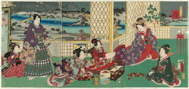 歌川国貞: Spring (Haru), from the series The Four Seasons (Shiki no uchi) - ボストン美術館