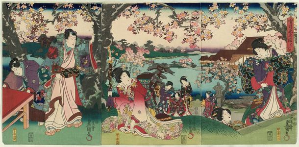 Utagawa Kunisada: Flowers (Hana), from the series Snow, Moon, and Flowers (Setsugekka no uchi) - Museum of Fine Arts