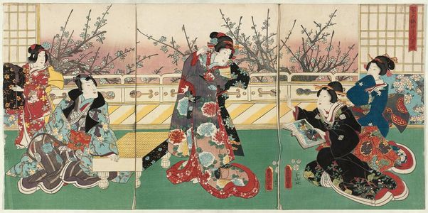 Utagawa Kunisada, 歌川国貞 (Utagawa Kunisada I (Toyokuni III))による浮世絵「Plum Blossoms」