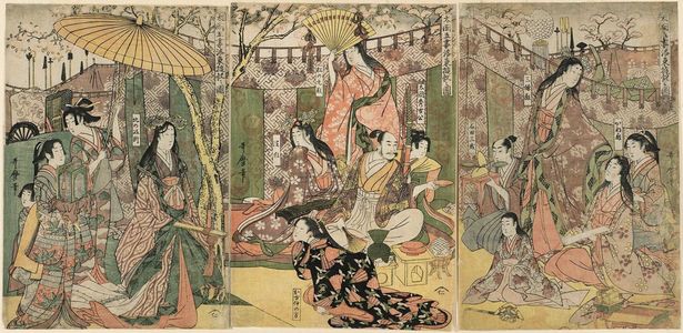 Kitagawa Utamaro: The Taikô and His Five Wives on an Excursion to the East of Kyoto (Taikô gosai Rakutô yûkan no zu) - Museum of Fine Arts