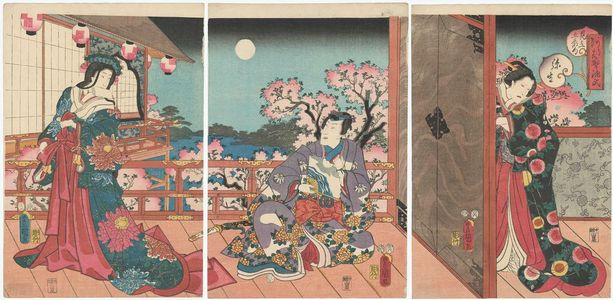 Utagawa Kunisada: The Third Month (Yayoi), from the series The Five Festivals Represented by Eastern Genji (Azuma Genji mitate gosekku) - Museum of Fine Arts
