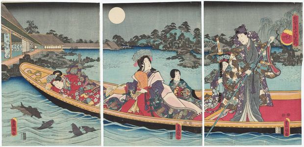 歌川国貞: The Sixth Month (Minazuki), from the series Annual Events for Young Murasaki (Wakamurasaki nenjû gyôji no uchi) - ボストン美術館