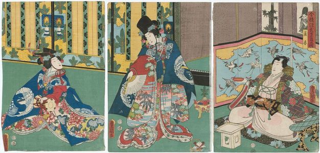 Utagawa Kunisada: Môshun, Imayô Genji jûni tsuki no uchi - Museum of Fine Arts