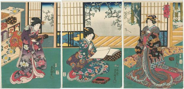 Utagawa Kunisada: Fashionable Amusements of Spring (Fûryû haru no kyô) - Museum of Fine Arts