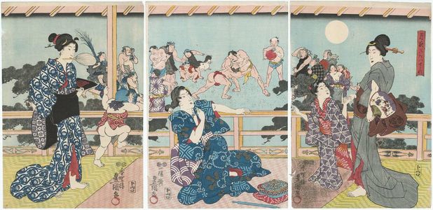 Utagawa Kunisada: Amusements on a Moonlit Night (Tsukiyo no tawamure) - Museum of Fine Arts