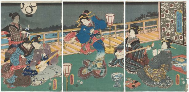 Utagawa Kunisada: Popular Dancing Style of the East (Fûryû Azuma no maiburi) - Museum of Fine Arts