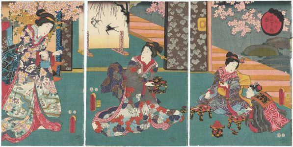 Utagawa Kunisada: The Third Month: The Doll Festival (Yayoi, Hina matsuri), from the series The Twelve Months (Jûni tsuki no uchi) - Museum of Fine Arts