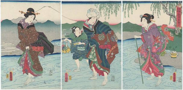 Utagawa Kunisada: The Chôfu Jewel River, a Famous Place in Musashi Province (Musashi meisho, Chôfu no Tamagawa) - Museum of Fine Arts