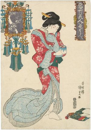 Utagawa Kunisada: from the series Contest of Modern Beauties and Flowers (Tôsei bijin hana kurabe) - Museum of Fine Arts