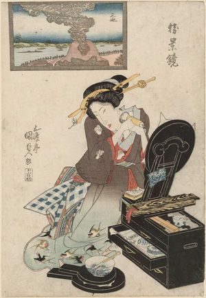 歌川国貞: Mimeguri, from the series Mirror of Fine Views (Shôkei kagami) - ボストン美術館