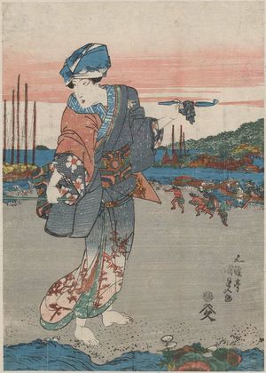 Utagawa Kunisada, 歌川国貞 (Utagawa Kunisada I (Toyokuni III))による浮世絵「Scene at Low Tide (Shiohi kei)」