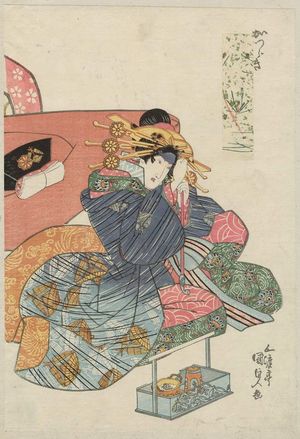 日本版画 "Actor as Katsuragi" 由 Utagawa Kunisada, 歌川国貞 (Utagawa Kunisada I (Toyokuni III)) 创作