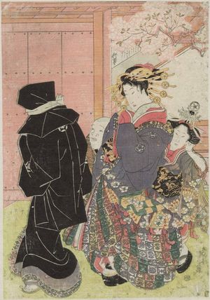 Utagawa Kunisada: Cherry Blossoms at Dawn in the Third Month (Yayoi shinonome-zakura) - Museum of Fine Arts