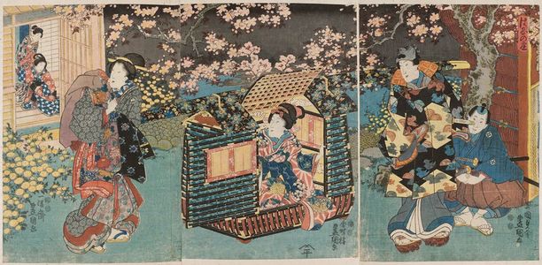 Utagawa Kunisada: A Cherry-blossom Party (Hana no en) - Museum of Fine Arts