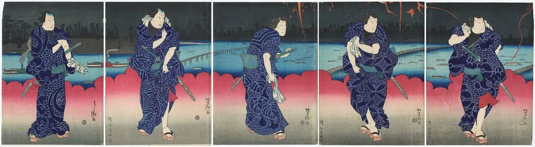 Japanese Print "Actors" by Utagawa Yoshitaki, 歌川芳滝 (Ichiyôsai Yoshitaki)