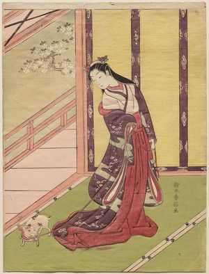 鈴木春信: The Third Princess (Nyosan no miya) and Her Cat - ボストン美術館