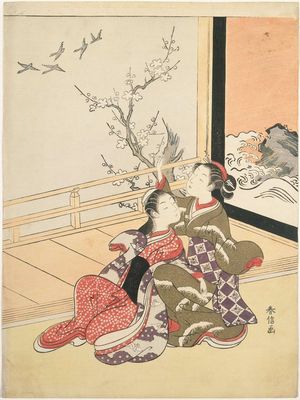 Suzuki Harunobu: Two Young Women Watching Geese - Museum of Fine Arts