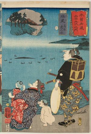 Utagawa Kuniyoshi: Shiojiri: Takagi Toranosuke, from the series Sixty-nine Stations of the Kisokaidô Road (Kisokaidô rokujûkyû tsugi no uchi) - Museum of Fine Arts