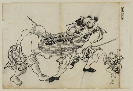 Okumura Masanobu: Manryo no ikioi (The power of ten thousand ryo, i.e. gold pieces), from an untitled series of the Seven Gods of Good Fortune in the pleasure quarters - Museum of Fine Arts