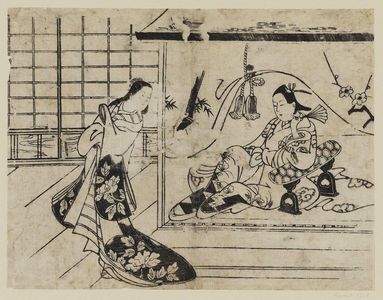 Torii Kiyonobu I: Ushiwakamaru and Jôruri-hime - Museum of Fine Arts