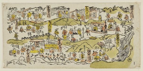 Torii Kiyomasu II: Various scenes along the Tokaido. Series - Tokaido No. 2. - Museum of Fine Arts
